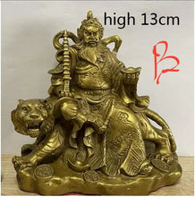 Load image into Gallery viewer, Chinese Feng Shui Good Fortune Wealth Lucky Tiger Blessing God Wealth Fortune Copper Craft Statue Home/Office Decor Sculpture Craft Living Room TV Cabinet Fortune Ornament Housewarming Gift