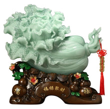Load image into Gallery viewer, Chinese Feng Shui Good Fortune Wealth Cabbage Statue Home/Office Decor Sculpture Craft Living Room TV Cabinet Fortune Ornament Housewarming Gift
