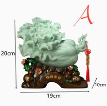 Load image into Gallery viewer, Chinese Feng Shui Good Fortune Wealth Cabbage Statue Home/Office Decor Sculpture Craft Living Room TV Cabinet Fortune Ornament Housewarming Gift