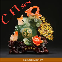 Load image into Gallery viewer, Chinese Feng Shui Good Fortune Wealth Gold Dragon/Pixui/Lion/Brave Troop Courd Statue Home/Office Decor Sculpture Craft Living Room TV Cabinet Fortune Ornament Housewarming Gift