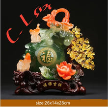 Load image into Gallery viewer, Chinese Feng Shui Good Fortune Wealth Gold Dragon/Pixui/Lion/Brave Troop Gourd Statue Home/Office Decor Sculpture Craft Living Room TV Cabinet Fortune Ornament Housewarming Gift