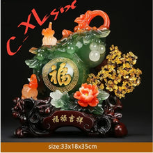 Load image into Gallery viewer, Chinese Feng Shui Good Fortune Wealth Gold Dragon/Pixui/Lion/Brave Troop Gourd Statue Home/Office Decor Sculpture Craft Living Room TV Cabinet Fortune Ornament Housewarming Gift