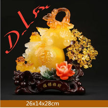 Load image into Gallery viewer, Chinese Feng Shui Good Fortune Wealth Gold Dragon/Pixui/Lion/Brave Troop Gourd Statue Home/Office Decor Sculpture Craft Living Room TV Cabinet Fortune Ornament Housewarming Gift