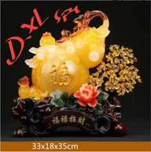 Load image into Gallery viewer, Chinese Feng Shui Good Fortune Wealth Gold Dragon/Pixui/Lion/Brave Troop Gourd Statue Home/Office Decor Sculpture Craft Living Room TV Cabinet Fortune Ornament Housewarming Gift