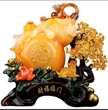 Load image into Gallery viewer, Chinese Feng Shui Good Fortune Wealth Gold Dragon/Pixui/Lion/Brave Troop Gourd Statue Home/Office Decor Sculpture Craft Living Room TV Cabinet Fortune Ornament Housewarming Gift