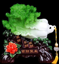 Load image into Gallery viewer, Chinese Feng Shui Good Fortune Wealth Cabbage Statue Home/Office Decor Sculpture Craft Living Room TV Cabinet Fortune Ornament Housewarming Gift