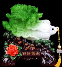 Load image into Gallery viewer, Chinese Feng Shui Good Fortune Wealth Cabbage Statue Home/Office Decor Sculpture Craft Living Room TV Cabinet Fortune Ornament Housewarming Gift
