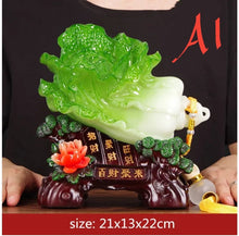 Load image into Gallery viewer, Chinese Feng Shui Good Fortune Wealth Gold Pot Cabbage Statue Home/Office Decor Sculpture Craft Living Room TV Cabinet Fortune Ornament Housewarming Gift