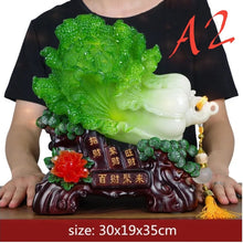 Load image into Gallery viewer, Chinese Feng Shui Good Fortune Wealth Gold Pot Cabbage Statue Home/Office Decor Sculpture Craft Living Room TV Cabinet Fortune Ornament Housewarming Gift