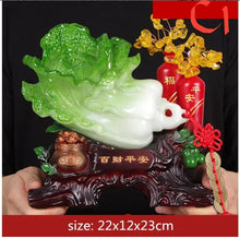 Load image into Gallery viewer, Chinese Feng Shui Good Fortune Wealth Cabbage Statue Home/Office Decor Sculpture Craft Living Room TV Cabinet Fortune Ornament Housewarming Gift