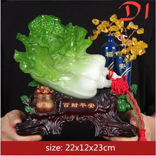 Load image into Gallery viewer, Chinese Feng Shui Good Fortune Wealth Cabbage Statue Home/Office Decor Sculpture Craft Living Room TV Cabinet Fortune Ornament Housewarming Gift