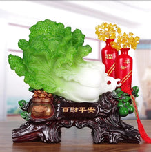 Load image into Gallery viewer, Chinese Feng Shui Good Fortune Wealth Cabbage Statue Home/Office Decor Sculpture Craft Living Room TV Cabinet Fortune Ornament Housewarming Gift