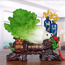 Load image into Gallery viewer, Chinese Feng Shui Good Fortune Wealth Cabbage Statue Home/Office Decor Sculpture Craft Living Room TV Cabinet Fortune Ornament Housewarming Gift