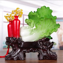 Load image into Gallery viewer, Chinese Feng Shui Good Fortune Wealth Cabbage Statue Home/Office Decor Sculpture Craft Living Room TV Cabinet Fortune Ornament Housewarming Gift