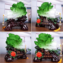 Load image into Gallery viewer, Chinese Feng Shui Good Fortune Wealth Cabbage Statue Home/Office Decor Sculpture Craft Living Room TV Cabinet Fortune Ornament Housewarming Gift