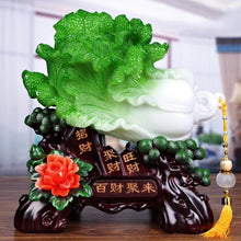 Load image into Gallery viewer, Chinese Feng Shui Good Fortune Wealth Cabbage Statue Home/Office Decor Sculpture Craft Living Room TV Cabinet Fortune Ornament Housewarming Gift