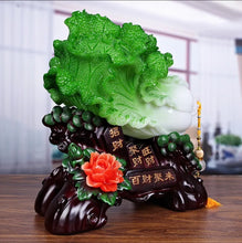 Load image into Gallery viewer, Chinese Feng Shui Good Fortune Wealth Cabbage Statue Home/Office Decor Sculpture Craft Living Room TV Cabinet Fortune Ornament Housewarming Gift