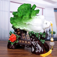 Load image into Gallery viewer, Chinese Feng Shui Good Fortune Wealth Cabbage Statue Home/Office Decor Sculpture Craft Living Room TV Cabinet Fortune Ornament Housewarming Gift