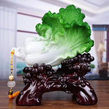 Load image into Gallery viewer, Chinese Feng Shui Good Fortune Wealth Cabbage Statue Home/Office Decor Sculpture Craft Living Room TV Cabinet Fortune Ornament Housewarming Gift