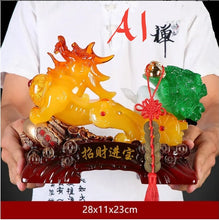 Load image into Gallery viewer, Chinese Feng Shui Good Fortune Wealth Cabbage Dragon Pixiu Statue Home/Office Decor Sculpture Craft Living Room TV Cabinet Fortune Ornament Housewarming Gift