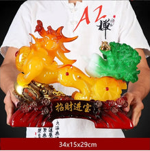 Load image into Gallery viewer, Chinese Feng Shui Good Fortune Wealth Cabbage Dragon Pixiu Statue Home/Office Decor Sculpture Craft Living Room TV Cabinet Fortune Ornament Housewarming Gift