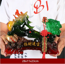 Load image into Gallery viewer, Chinese Feng Shui Good Fortune Wealth Cabbage Dragon Pixiu Statue Home/Office Decor Sculpture Craft Living Room TV Cabinet Fortune Ornament Housewarming Gift
