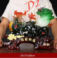 Load image into Gallery viewer, Chinese Feng Shui Good Fortune Wealth Cabbage Dragon Pixiu Statue Home/Office Decor Sculpture Craft Living Room TV Cabinet Fortune Ornament Housewarming Gift