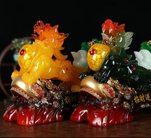 Load image into Gallery viewer, Chinese Feng Shui Good Fortune Wealth Cabbage Dragon Pixiu Statue Home/Office Decor Sculpture Craft Living Room TV Cabinet Fortune Ornament Housewarming Gift
