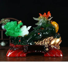 Load image into Gallery viewer, Chinese Feng Shui Good Fortune Wealth Cabbage Dragon Pixiu Statue Home/Office Decor Sculpture Craft Living Room TV Cabinet Fortune Ornament Housewarming Gift