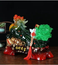 Load image into Gallery viewer, Chinese Feng Shui Good Fortune Wealth Cabbage Dragon Pixiu Statue Home/Office Decor Sculpture Craft Living Room TV Cabinet Fortune Ornament Housewarming Gift