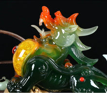 Load image into Gallery viewer, Chinese Feng Shui Good Fortune Wealth Cabbage Dragon Pixiu Statue Home/Office Decor Sculpture Craft Living Room TV Cabinet Fortune Ornament Housewarming Gift