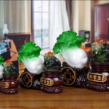 Load image into Gallery viewer, Chinese Feng Shui Good Fortune Wealth Cabbage Gold Money Toad Statue Home/Office Decor Sculpture Craft Living Room TV Cabinet Fortune Ornament Housewarming Gift