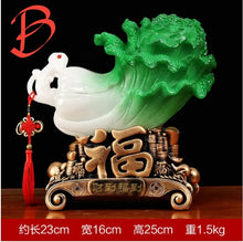 Load image into Gallery viewer, Chinese Feng Shui Good Fortune Wealth Cabbage Statue Home/Office Decor Sculpture Craft Living Room TV Cabinet Fortune Ornament Housewarming Gift