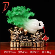 Load image into Gallery viewer, Chinese Feng Shui Good Fortune Wealth Cabbage Statue Home/Office Decor Sculpture Craft Living Room TV Cabinet Fortune Ornament Housewarming Gift