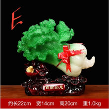 Load image into Gallery viewer, Chinese Feng Shui Good Fortune Wealth Cabbage Statue Home/Office Decor Sculpture Craft Living Room TV Cabinet Fortune Ornament Housewarming Gift