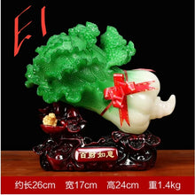 Load image into Gallery viewer, Chinese Feng Shui Good Fortune Wealth Cabbage Statue Home/Office Decor Sculpture Craft Living Room TV Cabinet Fortune Ornament Housewarming Gift
