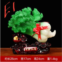 Load image into Gallery viewer, Chinese Feng Shui Good Fortune Wealth Cabbage Statue Home/Office Decor Sculpture Craft Living Room TV Cabinet Fortune Ornament Housewarming Gift