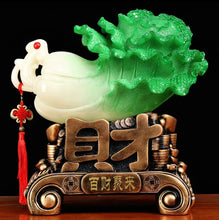 Load image into Gallery viewer, Chinese Feng Shui Good Fortune Wealth Cabbage Statue Home/Office Decor Sculpture Craft Living Room TV Cabinet Fortune Ornament Housewarming Gift