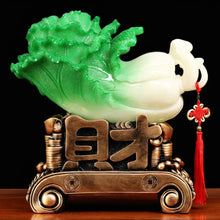 Load image into Gallery viewer, Chinese Feng Shui Good Fortune Wealth Cabbage Statue Home/Office Decor Sculpture Craft Living Room TV Cabinet Fortune Ornament Housewarming Gift