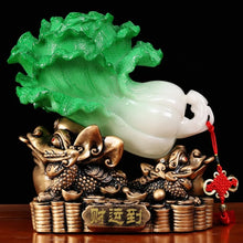 Load image into Gallery viewer, Chinese Feng Shui Good Fortune Wealth Cabbage Statue Home/Office Decor Sculpture Craft Living Room TV Cabinet Fortune Ornament Housewarming Gift
