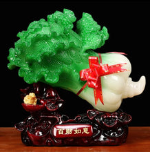 Load image into Gallery viewer, Chinese Feng Shui Good Fortune Wealth Cabbage Statue Home/Office Decor Sculpture Craft Living Room TV Cabinet Fortune Ornament Housewarming Gift
