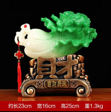 Load image into Gallery viewer, Chinese Feng Shui Good Fortune Wealth Cabbage Statue Home/Office Decor Sculpture Craft Living Room TV Cabinet Fortune Ornament Housewarming Gift