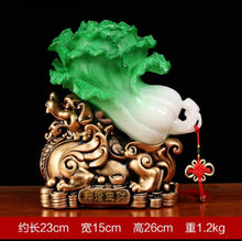 Load image into Gallery viewer, Chinese Feng Shui Good Fortune Wealth Cabbage Statue Home/Office Decor Sculpture Craft Living Room TV Cabinet Fortune Ornament Housewarming Gift