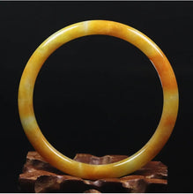 Load image into Gallery viewer, 10% OFF- 61/62/63 mm Certified Natural Gold Silk Jadeite Emerald A*Jade Handcarved Original Supplier Lucky Bangle 06941/FP3444