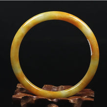 Load image into Gallery viewer, 10% OFF- 61/62/63 mm Certified Natural Gold Silk Jadeite Emerald A*Jade Handcarved Original Supplier Lucky Bangle 06941/FP3444