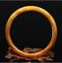 Load image into Gallery viewer, 10% OFF- 61/62/63 mm Certified Natural Gold Silk Jadeite Emerald A*Jade Handcarved Original Supplier Lucky Bangle 10160