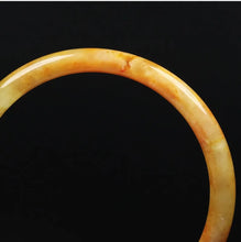 Load image into Gallery viewer, 10% OFF- 61/62/63 mm Certified Natural Gold Silk Jadeite Emerald A*Jade Handcarved Original Supplier Lucky Bangle 10160