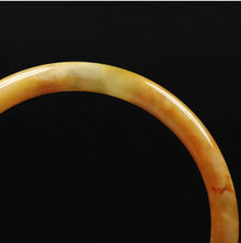 Load image into Gallery viewer, 10% OFF- 61/62/63 mm Certified Natural Gold Silk Jadeite Emerald A*Jade Handcarved Original Supplier Lucky Bangle 10160