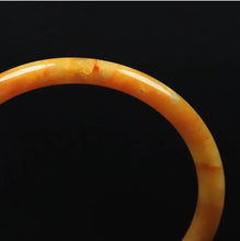 Load image into Gallery viewer, 10% OFF- 61/62/63 mm Certified Natural Gold Silk Jadeite Emerald A*Jade Handcarved Original Supplier Lucky Bangle 10160