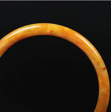 Load image into Gallery viewer, 10% OFF- 61/62/63 mm Certified Natural Gold Silk Jadeite Emerald A*Jade Handcarved Original Supplier Lucky Bangle 10160